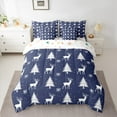 thumbnail image 2 of jejeloiu Xmas Tree Twin Bedding Sets 7-Piece,Christmas Reindeer Bedding Comforter Set,Blue White Snowflake Sheet Sets For Girls,Microfiber Bedroom Decor Reversible, 2 of 8