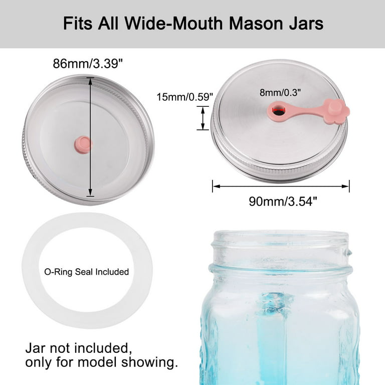 Wide Mouth Acacia Lid  Mason Jar Lid with Straw Hole – Trolley