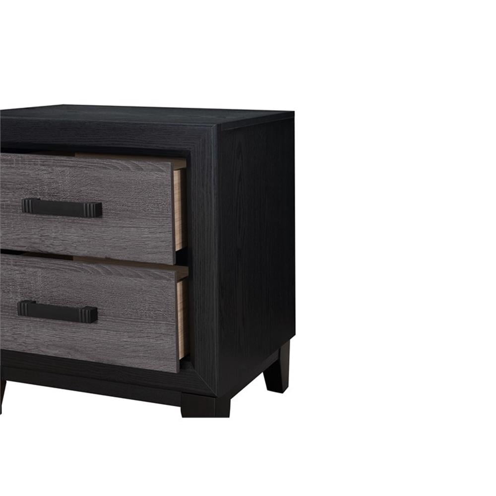 Global Furniture USA Lisbon Grey/Black Nightstand, 1 Pack