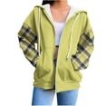 thumbnail image 2 of HongQid Women's Casual Color Block Long Sleeve Zip Up Hooded Sweatshirt Lightweight Hoodies Jacket with Pocket, 2 of 6