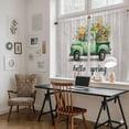 thumbnail image 5 of Hello Spring Kitchen Curtain for Berdoom Living Room Cafe 45 Inch Length, Easter Flowers Green Truck Vintage Floral Grey Tiers Curtains Light Filtering Drapes Window Treatment 2 Panels 52"Wx45"L, 5 of 8
