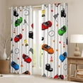 thumbnail image 2 of Manfei Multicolor Toy Cars Blackout Curtains,Cute Striped Print Curtains Pack of 2 (42x84 Each),Red, 2 of 7