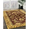 thumbnail image 3 of Ahgly Company Machine Washable Indoor Square Abstract Saffron Red Area Rugs, 8' Square, 3 of 7