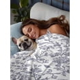 thumbnail image 6 of Twin XL Size Flat Sheet Only, Haze Blue Flower Soft Brushed Microfiber Bed Sheets, Vintage Farmhouse Boho Leaf Plant Hotel Quality Breathable Bedding Top Sheet, Easy Care, 66"x102", 6 of 9