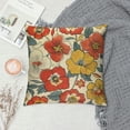 thumbnail image 2 of Qinduosi Retro S Floral Throw Pillow Covers " Set of Soft Vintage Flowers Cushion Covers for Living Room Bedroom Orange Red Decorative Throw Pillowcases for Sofa Couch Chair, 2 of 5