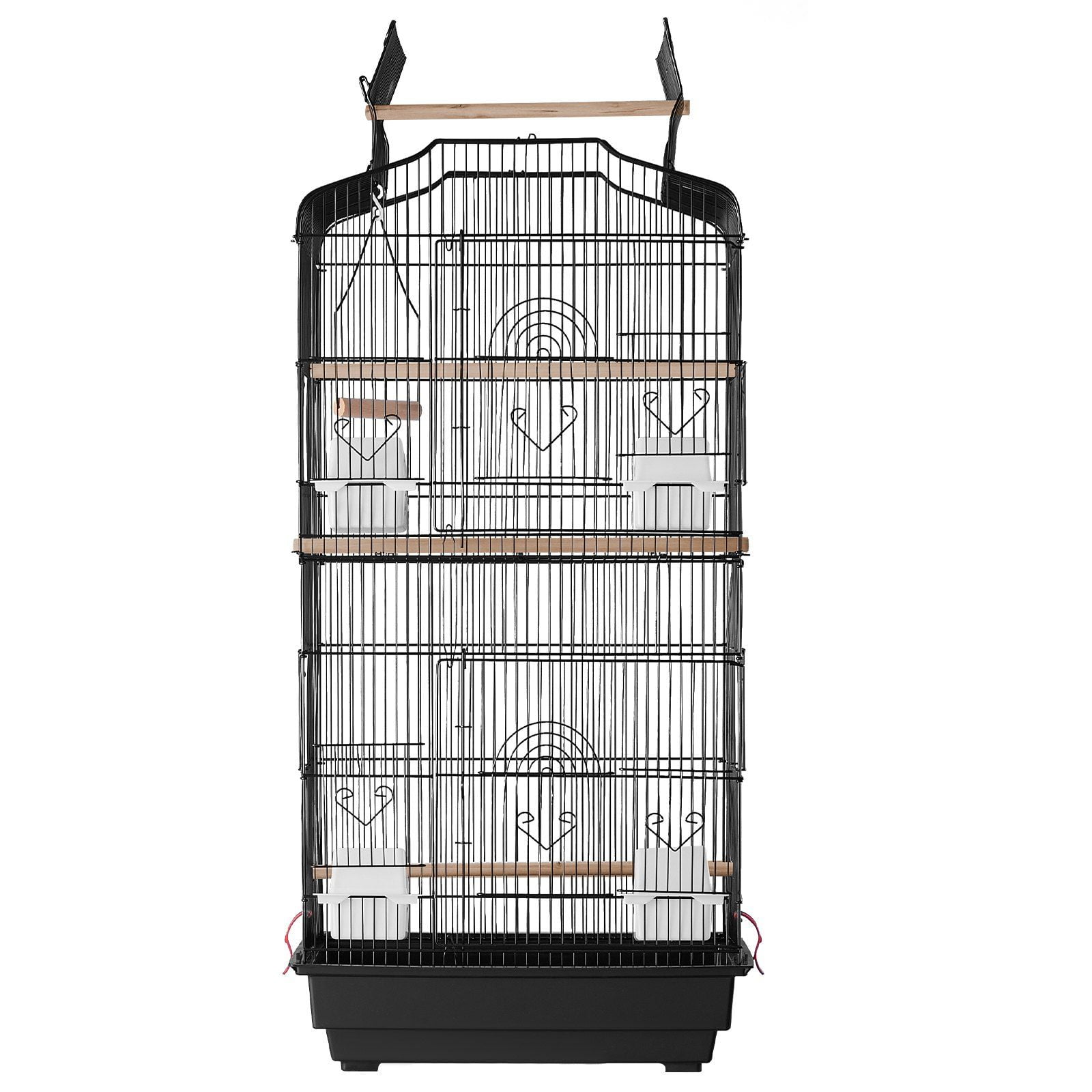 41 Inch Open Top Large Parrot Bird Cage Hanging Travel Flight Birdcage with Swing Perch for Parakeets Finches Canaries Lovebirds Cockatiels Budgies Quaker Conures