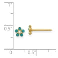 thumbnail image 5 of Auriga Fine Jewelry 14K Yellow Gold December Blue Crystal Birthstone Flower Stud Earrings for Women, 5 of 6