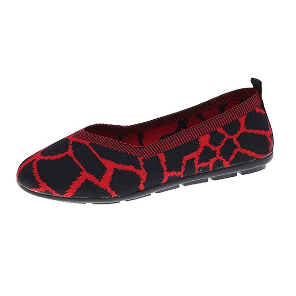 Sngxgn Women's Ballet Flat Slip On Flats Shoes Classic Flat Shoes Casual Dress Shoes Ballet Flat Walking Shoes(Red,37)