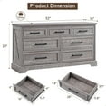 thumbnail image 6 of ACCOHOHO 7 Drawer Dresser for Bedroom, Farmhouse Rustic Wood Dresser Chest of Wide Drawers for Living Room, Grey, 6 of 6