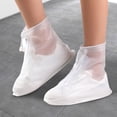 thumbnail image 3 of HUISZJ 5 Pair Waterproof Shoe Covers, Non Slip Water Resistant Overshoes, Adjustable Shoe Protectors Covers Drawstring for Men Women Outdoor Activity (L), 3 of 10
