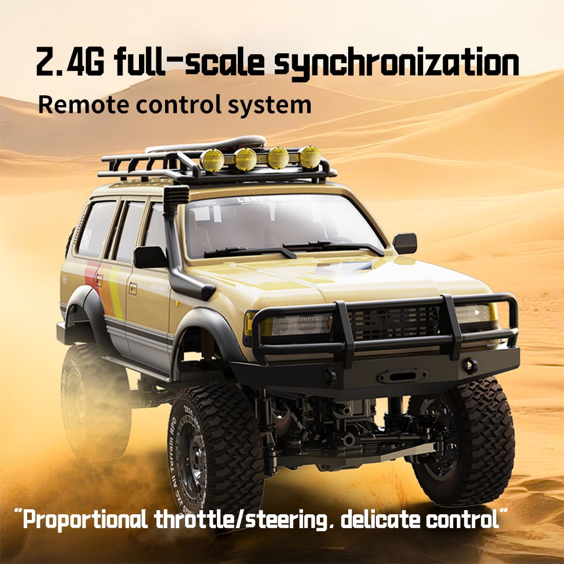 1:12 Scale Land Cruiser RC Car, 2.4GHz Remote Control Climbing Car with Full-Proportional Control System & LED Lights, 4WD Off-Road RC Rock Crawler Model for Adults