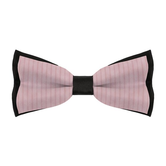Men'S Bow Tie 4.7 X 2.3in Adjustable Length Soft Comfortable Not Easy To Deformation For Business Daily Work Birthday Wedding Party Pink Stripes
