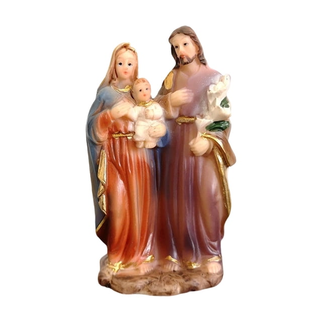 Estatua de La Sagrada Familia, Figura Del Nacimiento, Obra de Arte de Mesa, Escultura de Resina para Estantería, Mesa O Coche