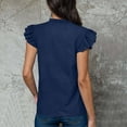 thumbnail image 4 of Soki Womens Short Sleeve T-Shirts V Neck Tops Summer Fashion Dressy Casual Basic Ruffle Blouse Soft Clothes, 4 of 9