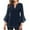 Navy, variant on fatyb Women's Dressy Shirts Ruffle 3/4 Sleeve Mesh Tunic Tops Double Layers Elegant Loose Flowy Blouses