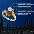 thumbnail image 2 of Gem Stone King 18K Yellow Gold Plated Silver White Moissanite Red Garnet and White Lab Grown Diamond Ring for Women (1.83 Cttw, Heart Shape 6MM, Gemstone Birthstone, Size 6), 2 of 6