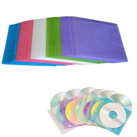 CD/DVD  sleeves，Asewin 100PCS CD DVD Double Sided Cover Storage Case PP Bag Sleeve Envelope