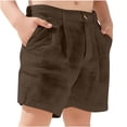 thumbnail image 2 of OVAFBAU Boys Girls Cotton Casual Capris Pants School Shorts Bottoms Linen Cotton Like Kids Shorts Casual Elastic Waist Solid Color Pants, 2 of 8