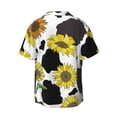 thumbnail image 2 of Vsdgher Sunflowers Country Print Men's Wrinkle Free Untucked Cuban Shirt Business Casual Button Down Shirts Short Sleeve Shirt, 2 of 7
