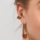 thumbnail image 4 of Pendientes de Metal dorados y sencillos para mujer, aretes de joyería para niña, con Clip para cartílago femenino, redondos, a la moda, 2022 JM, 4 of 5