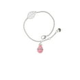 thumbnail image 2 of Delight Jewelry Pink Easter Egg with Clear Crystal Band - Silvertone Leaf Delicate Bracelet, 6.25+1.75", 2 of 4