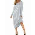 thumbnail image 3 of Solid Color Zipper Abaya Muslim Dresses for Women Girls Pockets Islamic Prayer Clothes Grey S, 3 of 8