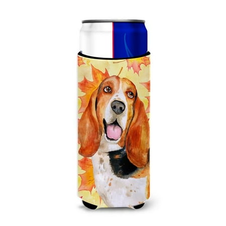 

Basset Hound Fall Michelob Ultra Hugger for Slim Cans