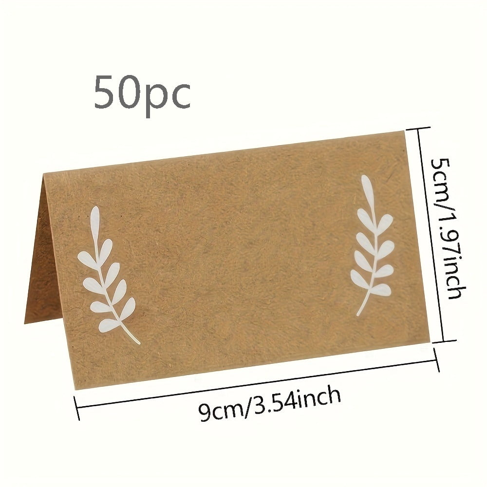Elegant Floral Kraft Paper Place Cards for Weddings & Events