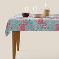 thumbnail image 2 of Flamingo Palm Leaf Tablecloths Polyester Table Cloth for Kitchen Dinning Table Washable Table Cover for Parties Wedding Picnic, 2 of 6