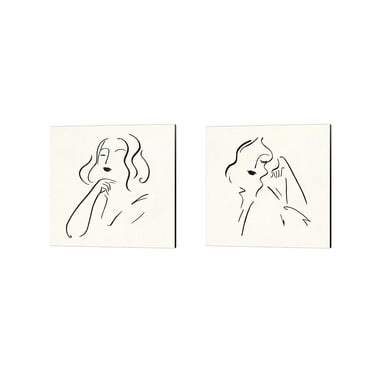 Great Art Now Simple Study by Victoria Borges 2 Piece Canvas Art Set Each 14"W x 14"H
