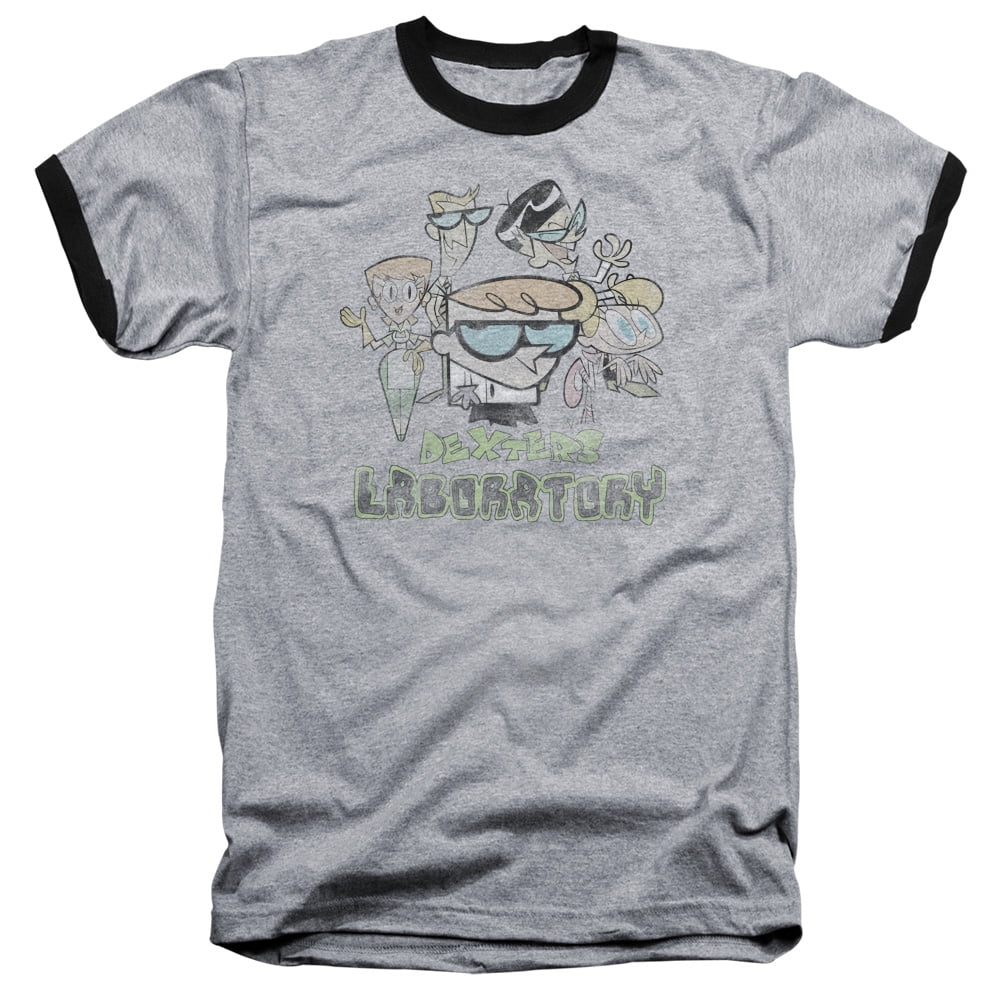 Dexter's Laboratory Cartoon Network Cast Vintage Style Adult Ringer T