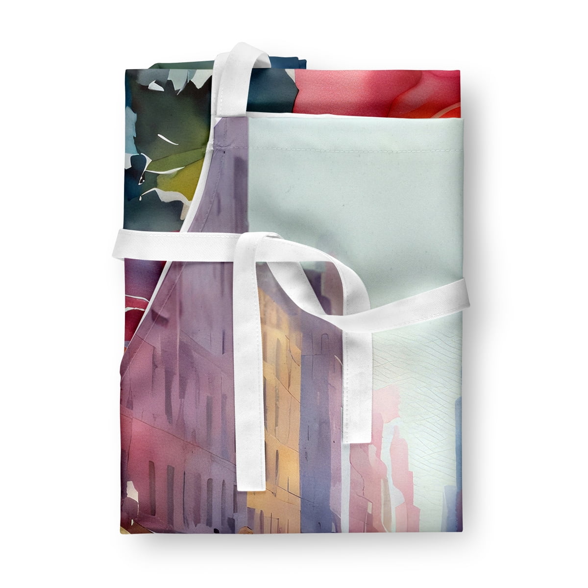 New York Roses in Watercolor Apron 27 in x 30 in