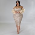 thumbnail image 4 of AURA Sequin Bodycon Dress Women Long Sleeve Sexy Party Club Evening Dress, 4 of 7
