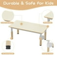 thumbnail image 5 of EuKer 7 Pcs Kids Table and Chairs, 47.2" x 23.6" Children Activity Table with Graffiti Desktop and Adjustable Height for Classroom, Daycare, Home, Natural, 5 of 8