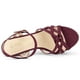 thumbnail image 5 of Sandalias De Tacón De Aguja Con Plataforma Y Tiras Para Mujer borgoña 36, 5 of 7