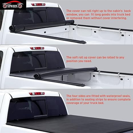 TPA Soft Roll-Up Truck Bed Tonneau Cover  for 2007-2026 Chevy Silverado / GMC Sierra 1500 5.8ft Fleetside w/o Multi-Flex Tailgate