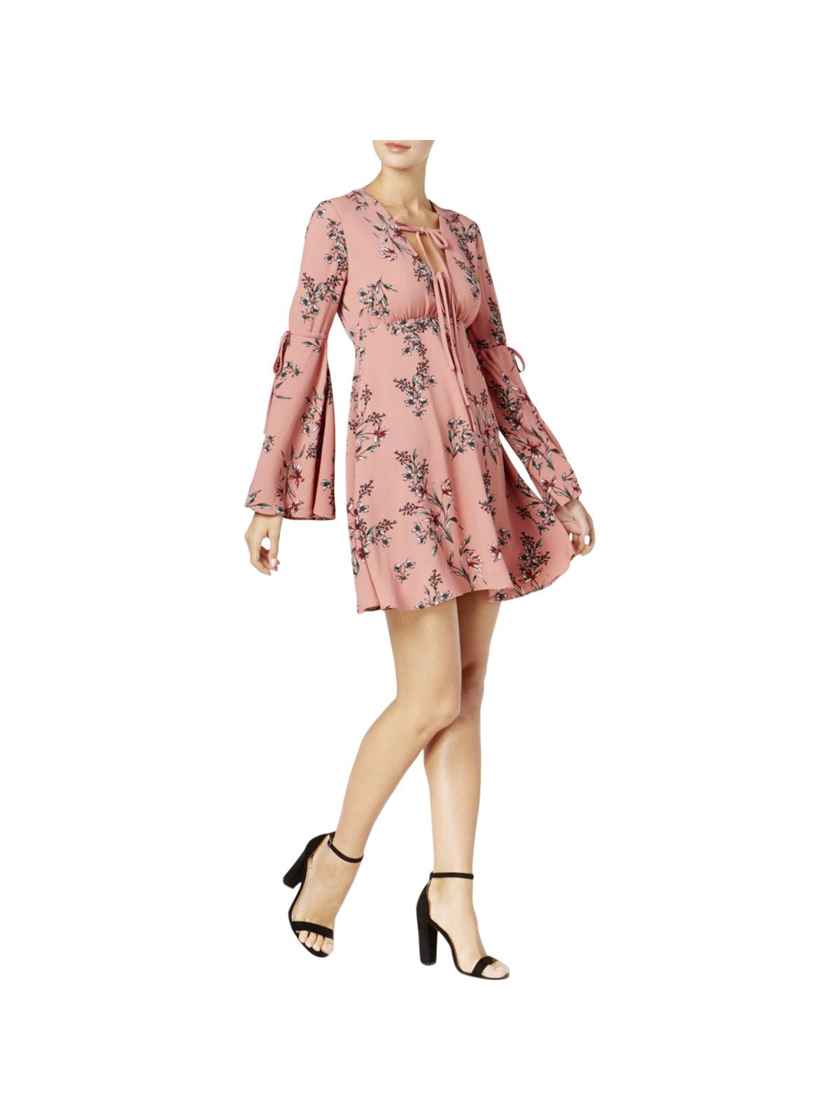 endless rose Womens Bell Sleeves Mini Party Dress