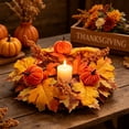 thumbnail image 7 of Halloween Fall Maple Leaves Door Wreath With Pumpkin Berries, Autumn Winter Front Door Garland, Holiday Decor for Christmas Thanksgiving, Home Porch Living Room Wall Ornament, F, 7 of 7