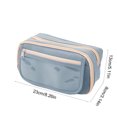 thumbnail image 3 of HOMEIORA Large Pencil Case Pouch, Pencil Box Holder Organizer with 4 Compartments, Pen Bag Wide Opening, with A Transparent Compartments - Blue, 1 Pack, 3 of 6