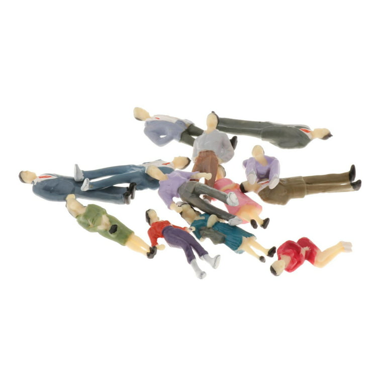 80 Pcs Mini People Figurines 1:50 Scale Model Trains Architectural Painted  People Figures Tiny People Plastic Miniature Figurines Sand Tray Miniatures