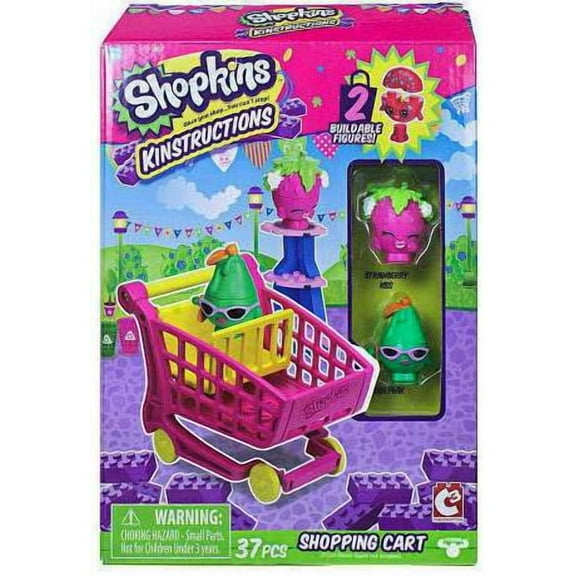 Shopkins - Kinstructions Shopping Cart Mini Pack, Strawberry Kiss and Posh Pear