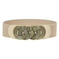 thumbnail image 5 of Yanyanz Belts for Women, Women's Fashion Vintage Wide Waist Belt Elastic Stretch Belts with Interlock Buckle, Fashion Belts Beige One Size, 5 of 9