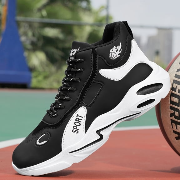 [Sneakers] Men'S High-Top Basketball Shoes with Non-Slip Soles, Lightweight for Outdoor Sports