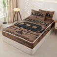 thumbnail image 2 of catabedysis Country Camping Zipper Full Size Comforter Sets with Fitted Sheet and 2 Pillowcases,Sweet Camper Silhouette Print Zipper Bedding Set For Boys,Natural Wood Tone,Black Reversible,4 Pieces, 2 of 7