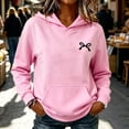 thumbnail image 2 of yillto Womens Lightweight Sweatshirt Hooded Bow Printed Cute Pullover Loose Hoodies Sweatshirts, 2 of 7