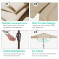 thumbnail image 3 of JUSTLET 11 FT Outdoor Patio Umbrella with Crank Sysytem and 8 Sturdy Ribs, Round Umbrella for Garden, Poolside, Deck and Backyard, Beige, 3 of 8
