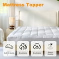 thumbnail image 4 of California King Quilted Mattress Topper – Soft Pillow Top Fitted Mattress Pad, Down Alternative Fill, Cooling Breathable Mattress Cover, Machine Washable Deep Pocket Mattress Protector, White, 4 of 7
