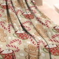thumbnail image 3 of Beige Christmas Gingerbread Man Pattern Blanket,Comfortable Soft Flannel Throw Blanket,All Season,Warm Lightweight Blankets for Sofa Bed Couch Living Room Chair,30"x40", 3 of 4