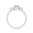 thumbnail image 2 of ANGARA Natural Classic Aquamarine and Diamond Three Stone Engagement Ring in 925 Sterling Silver for Women (Size-6mm) | March Birthstone, Anniversary, Jewelry Gift for Women | Natural Aquamarine Ring, 2 of 12