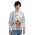 thumbnail image 4 of Playful Goldendoodle Welcomes Winter Snowy Day with Cardinal Bird All Over Print 3D Baseball Jacket Doodle Dog Lover Gifts Idea Bomber Jacket Softball - 12017, 4 of 6
